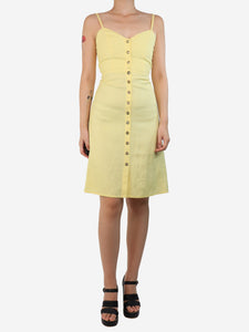 Baar&Bass Yellow linen-blend mini dress - size S