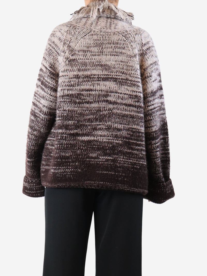 Brown fringed cardigan - size Knitwear Mandkhai 