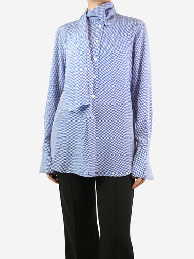 Blue silk checked shirt - size UK 10 Tops Joseph 