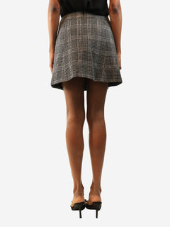 Grey and black tweed mini skirt - size UK 8 Skirts Chanel 