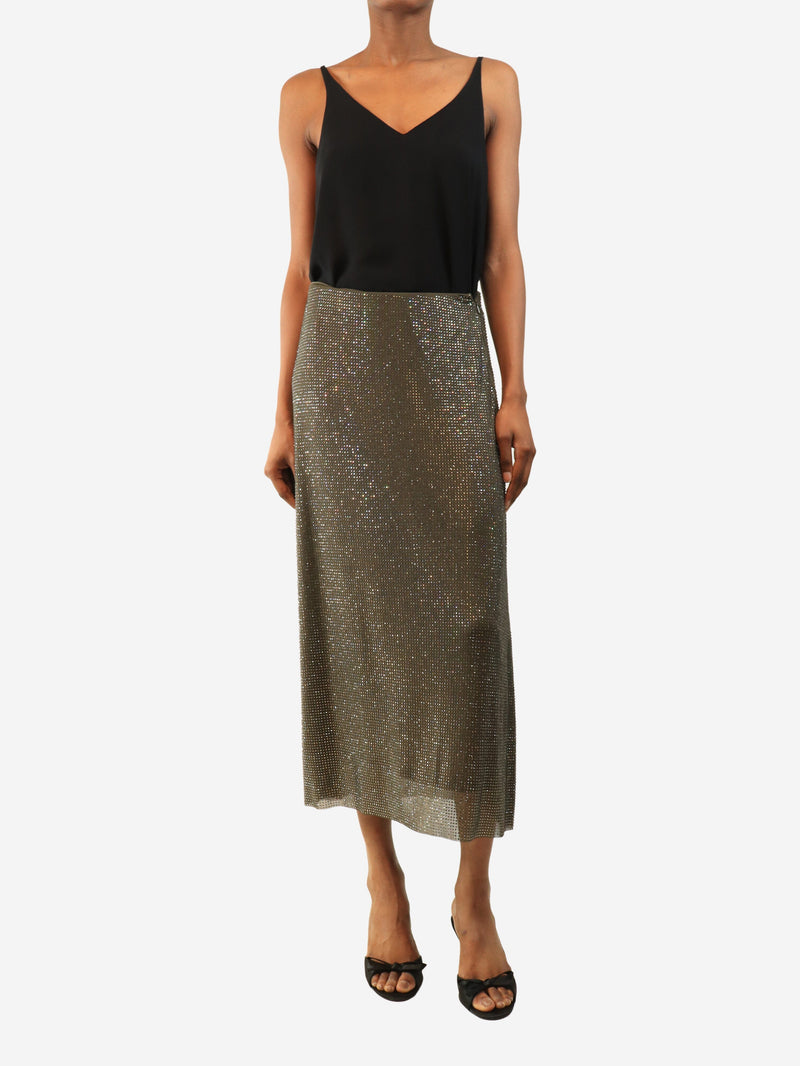 Grey rhinestone midi skirt - size S Skirts Samsoe Samsoe 