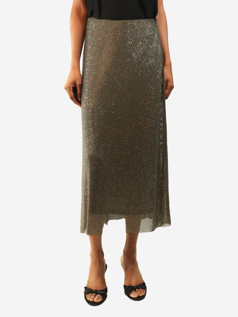 Grey rhinestone midi skirt - size S Skirts Samsoe Samsoe 