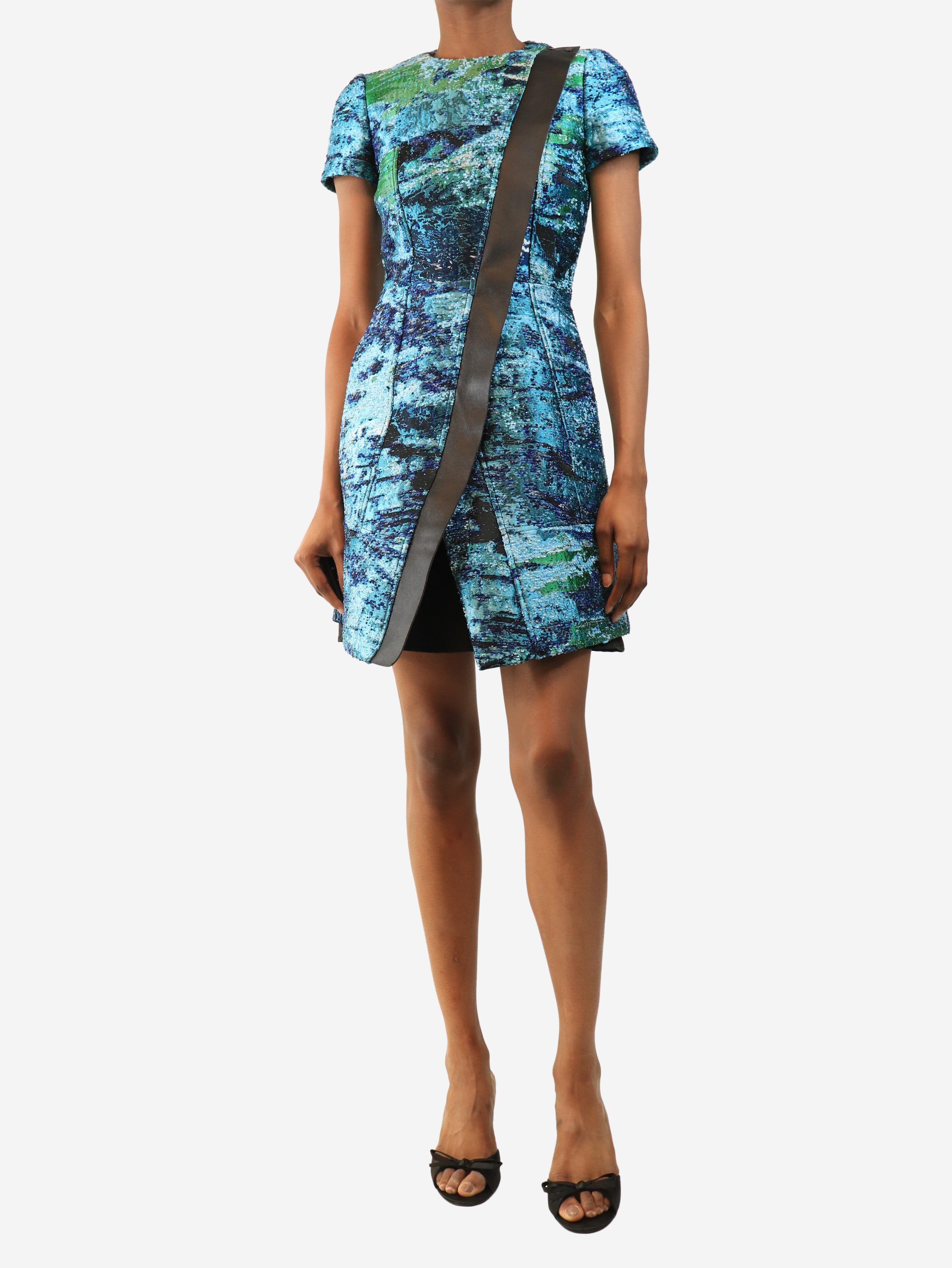 Blue tweed embroidered dress - size UK 4 Dresses Proenza Schouler 