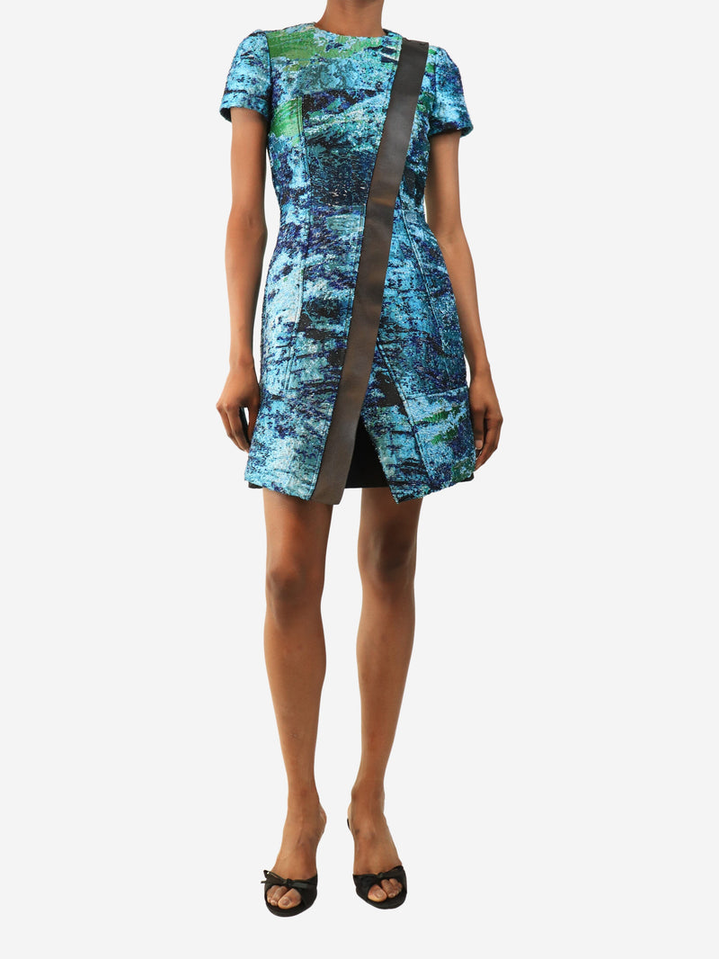 Blue tweed embroidered dress - size UK 4 Dresses Proenza Schouler 