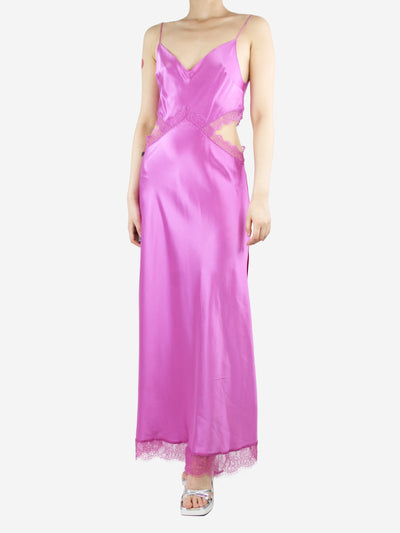 Pink silk lace-trimmed cutout midi dress - size M Dresses DANNIJO 