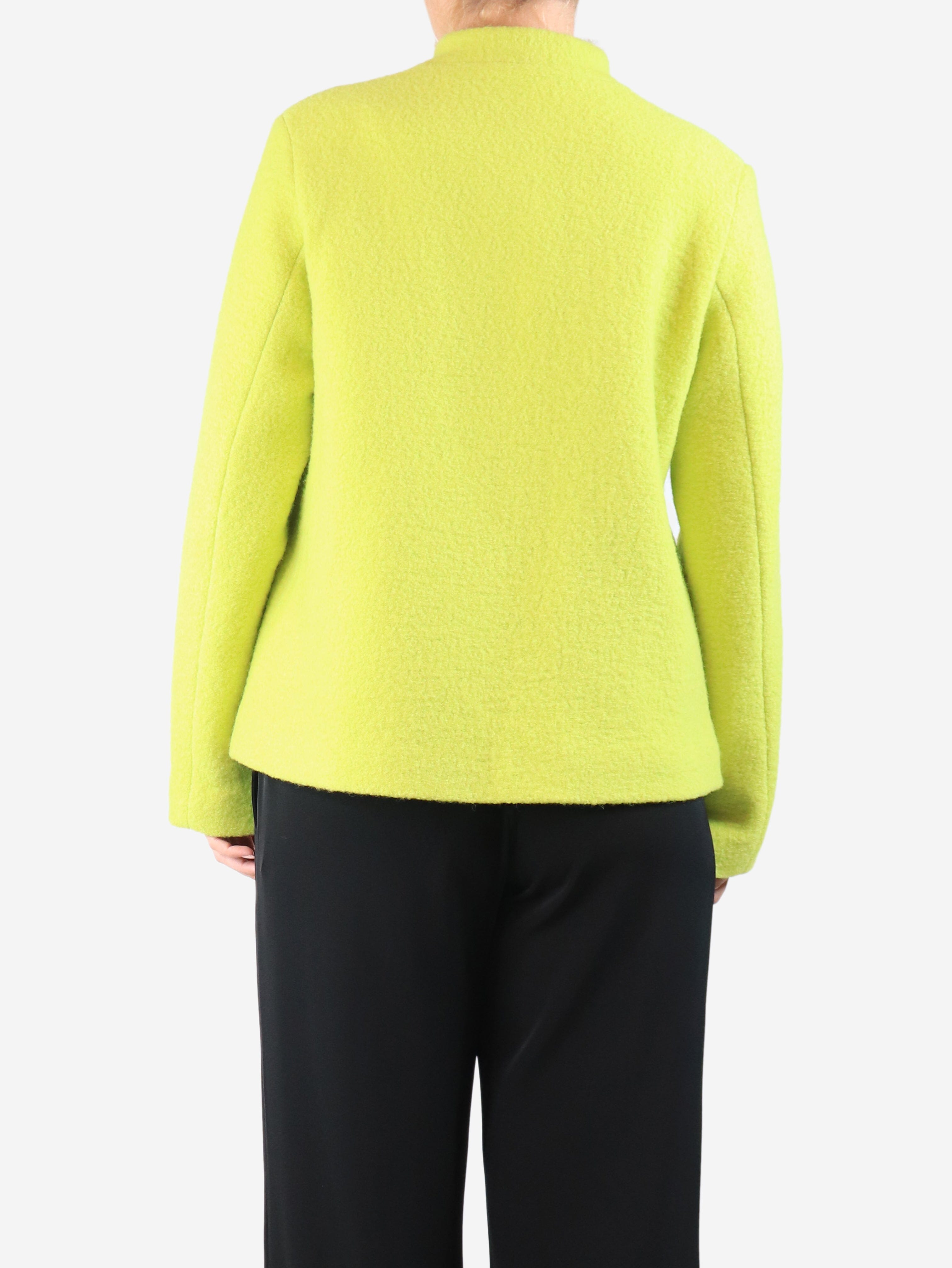 Neon yellow boiled wool jacket - size L Coats & Jackets Ecole De Curiosites 