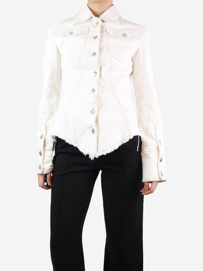 Ecru contrast-stitched denim jacket - size UK 8 Coats & Jackets Mugler 