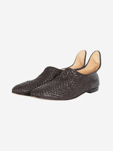 Dusan Brown woven flat slip on shoes - size EU 40