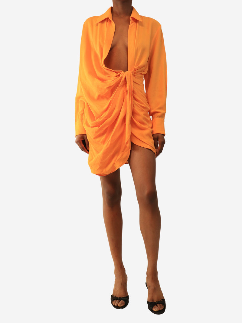 Orange mini wrap dress - size UK 6 Dresses Jacquemus 