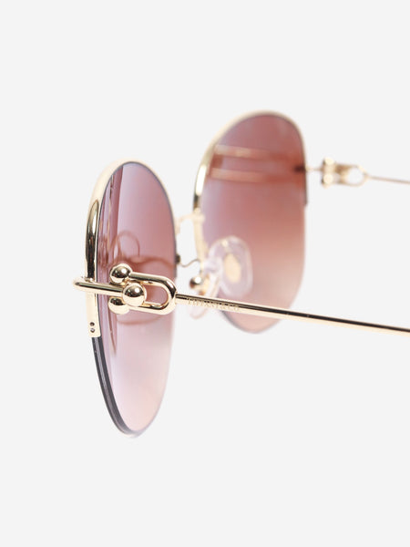 Gold square sunglasses alternate image