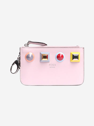 Pink studded zipped cardholder Wallets, Purses & Small Leather Goods Fendi 