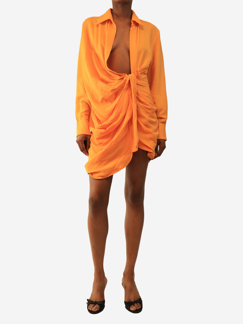 Orange mini wrap dress - size UK 6 Dresses Jacquemus 