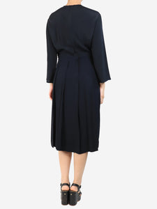 Marni Black pleated mid dress - size UK 10