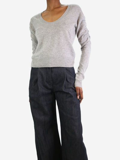 Grey ruched sleeve jumper - size XS Knitwear Frame 