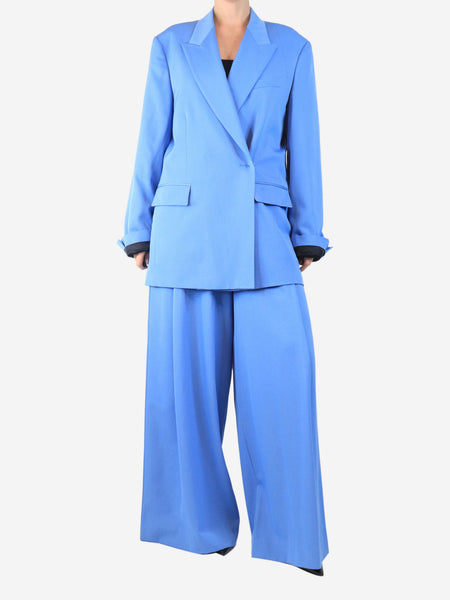 Blue wool two-piece suit set - size UK 12 product image