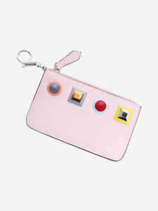 Fendi Pink studded zipped cardholder