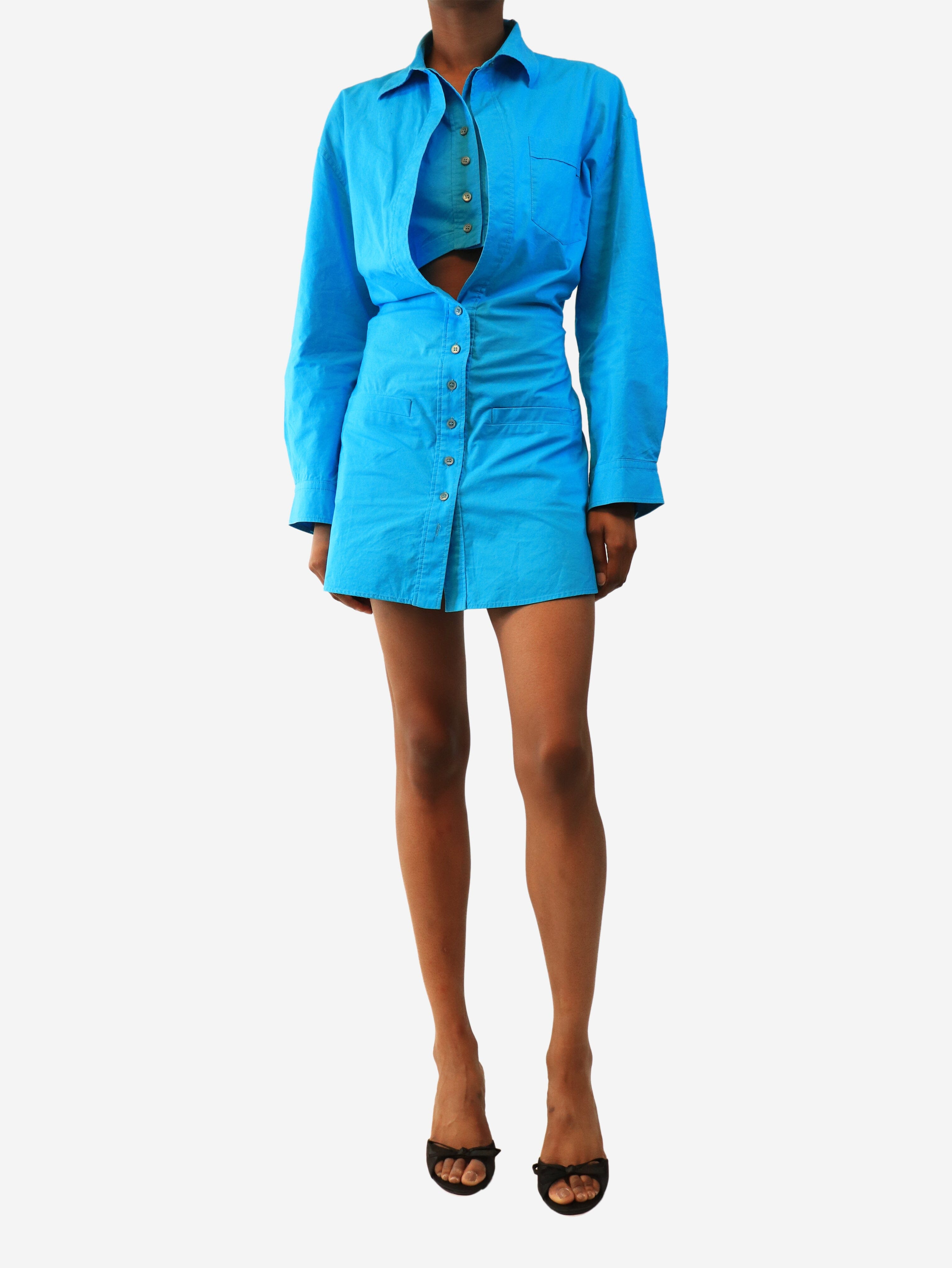 Blue Le Splash mini shirt dress - size UK 8 Dresses Jacquemus 