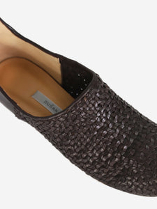 Dusan Brown woven flat slip on shoes - size EU 40