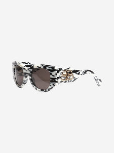 Balenciaga White and black marble patterned sunglasses