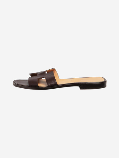 Dark brown Oran sandals - size EU 37 Flat Sandals Hermes 