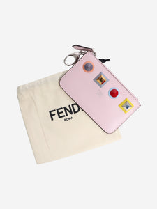 Fendi Pink studded zipped cardholder