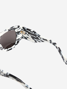 Balenciaga White and black marble patterned sunglasses