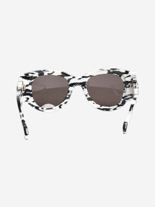 Balenciaga White and black marble patterned sunglasses