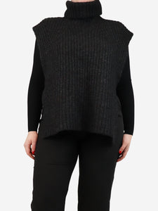 Isabel Marant Etoile Dark grey roll-neck sleeveless jumper - UK 12