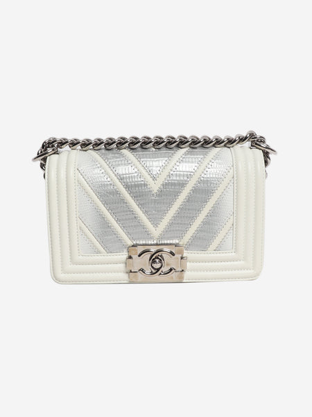 White 2016 small chevron lizard Boy bag product image