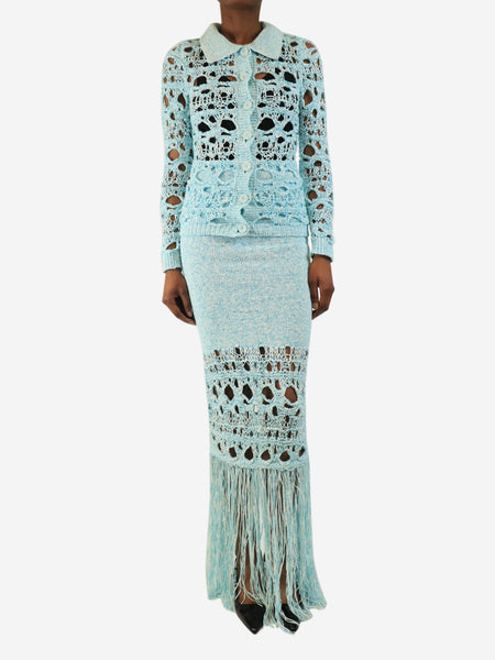 Blue woven shirt and skirt set - size XXS product image