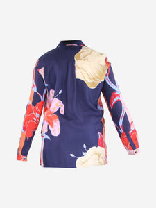 Etro Multi floral silk shirt - size UK 12