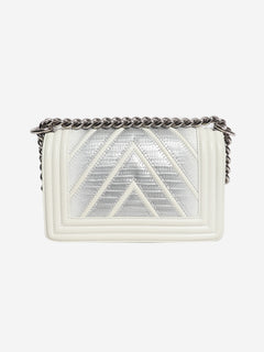 White 2016 small chevron lizard Boy bag