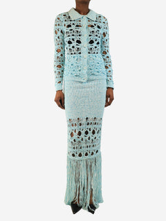 Blue woven shirt and skirt set - size XXS Sets Christopher Esber 