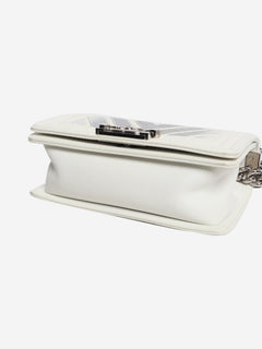 White 2016 small chevron lizard Boy bag