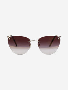 Valentino Gold frameless ombre sunglasses
