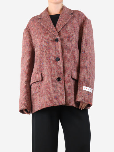 Red Herringbone wool jacket - size UK 10 Coats & Jackets Marni 