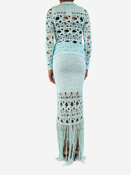 Blue woven shirt and skirt set - size XXS alternate image