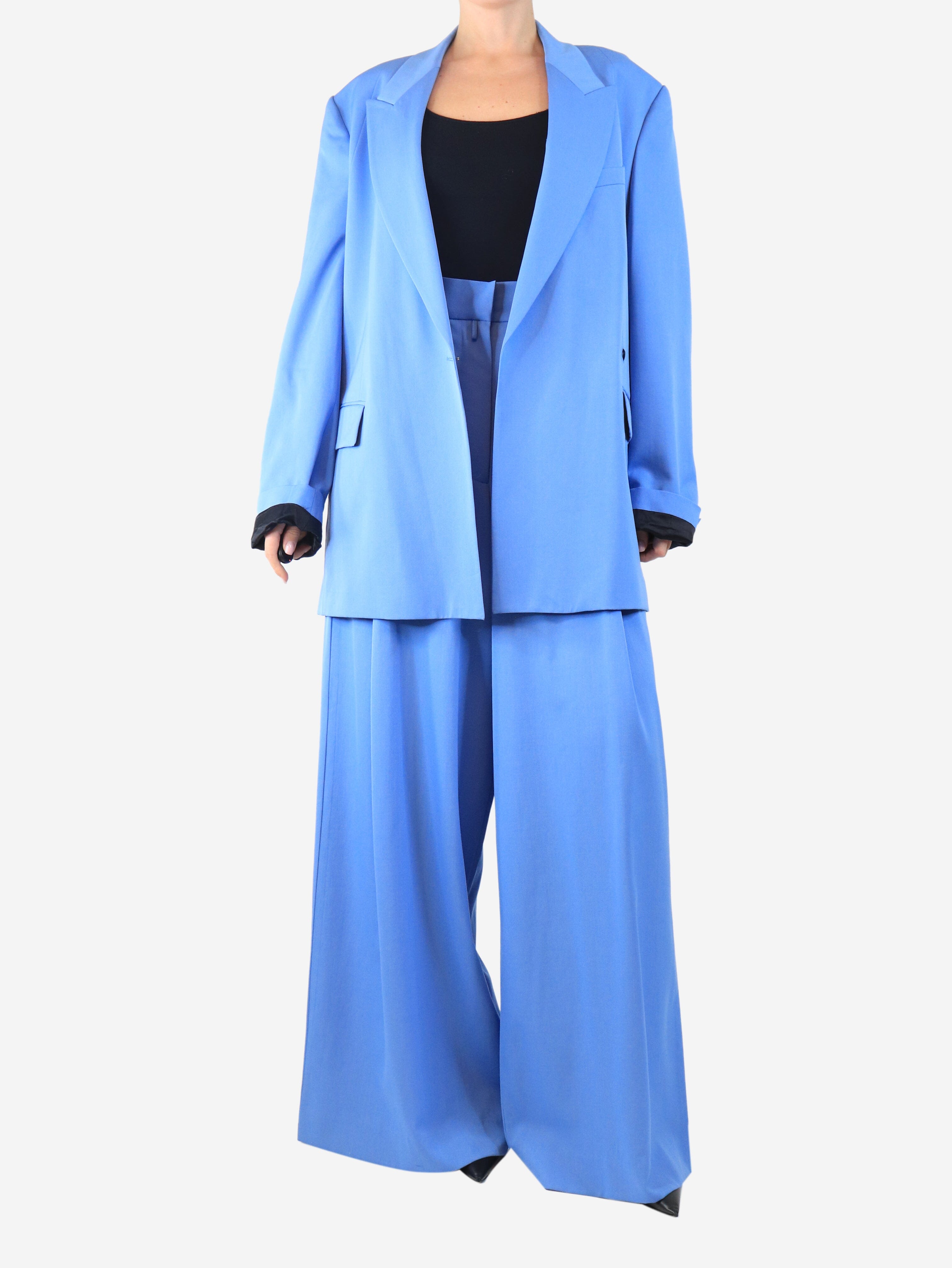Blue wool two-piece suit set - size UK 12 Sets Dries Van Noten 