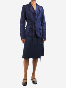 Lanvin Navy light jacket and skirt set - size UK 10