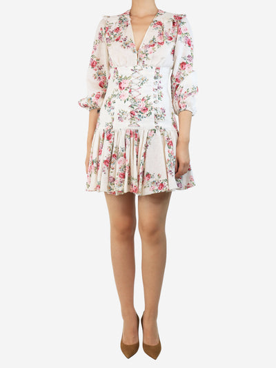 White floral printed mini dress - size UK 10 Dresses Zimmermann 