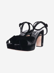 Miu Miu Black velvet platform sandal heels - size EU 38.5