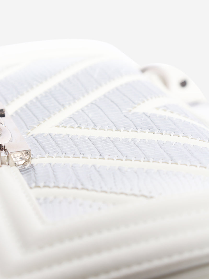 White 2016 small chevron lizard Boy bag