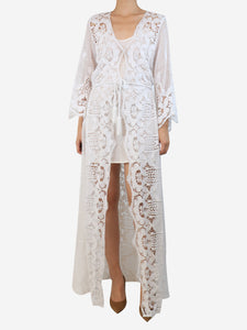 Ermanno Scervino White lace maxi dress with slip - size S