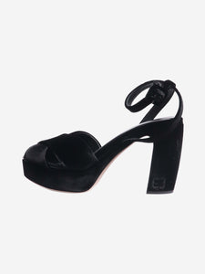 Miu Miu Black velvet platform sandal heels - size EU 38.5