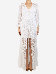 Ermanno Scervino White lace maxi dress with slip - size S