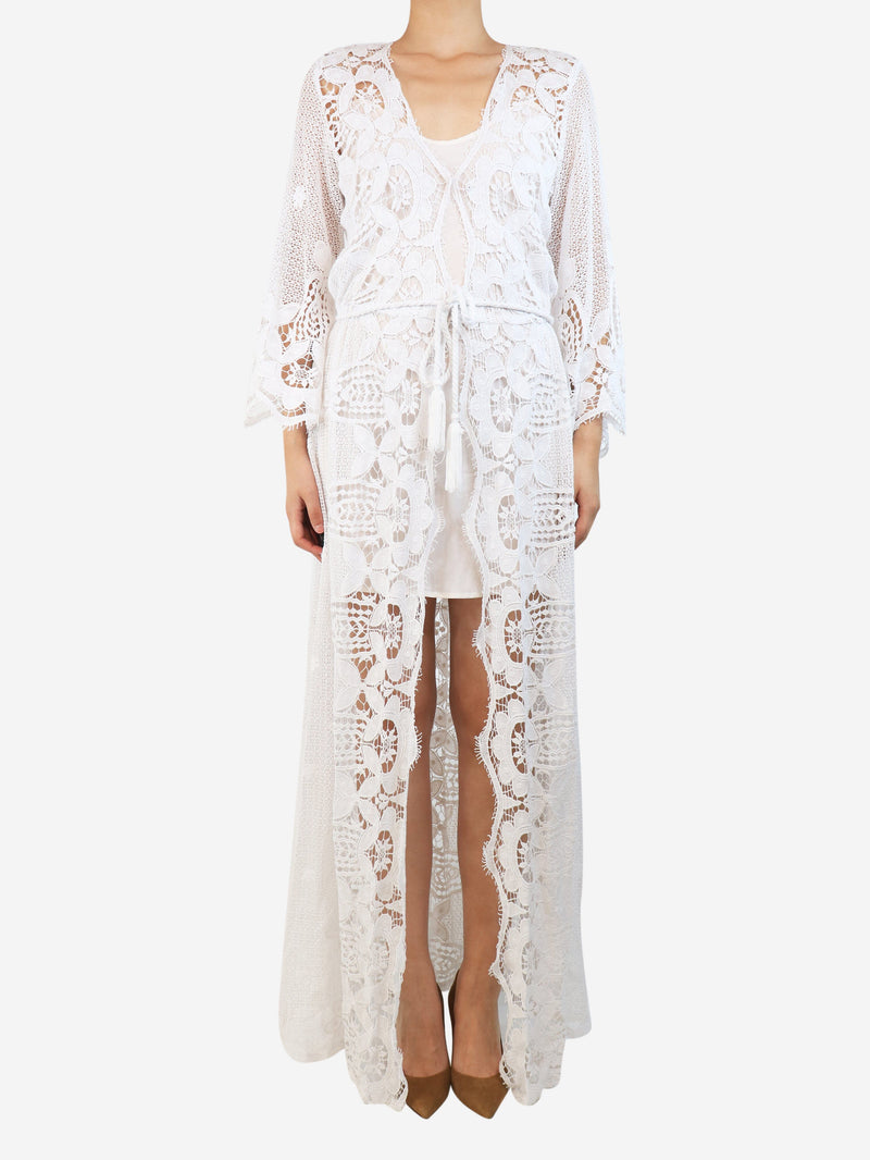 White lace maxi dress with slip - size S Dresses Ermanno Scervino 