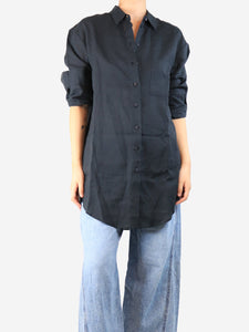 Asceno Navy linen oversized shirt - size S