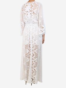 Ermanno Scervino White lace maxi dress with slip - size S