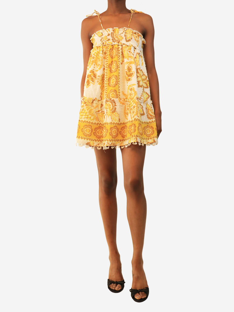 Yellow and white floral mini dress - size XXS Dresses Farm Rio 