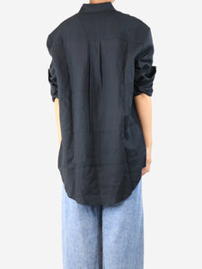 Asceno Navy linen oversized shirt - size S
